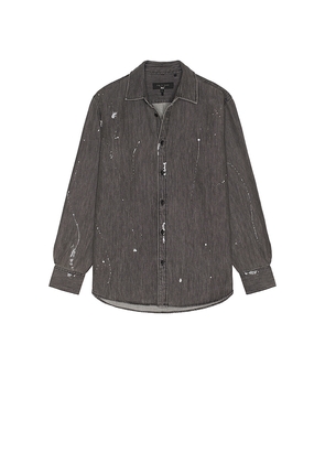 Rag & Bone Denim Matthew Shirt in Charcoal. Size S. Also in L, M, XL/1X.