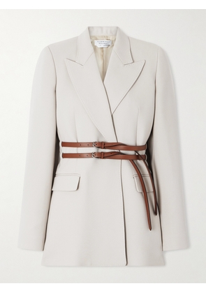Gabriela Hearst - Daniel Belted Leather-trimmed Wool Blazer - Gray - IT38,IT40,IT42,IT44,IT46,IT48