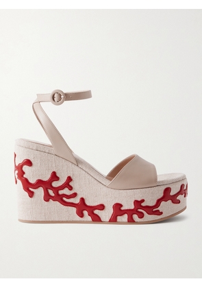 Gianvito Rossi - 60 Leather Platform Sandals - Neutrals - IT36,IT36.5,IT37,IT37.5,IT38,IT38.5,IT39,IT39.5,IT40,IT40.5