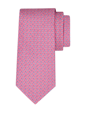 Ferragamo paper airplane print silk tie - Pink