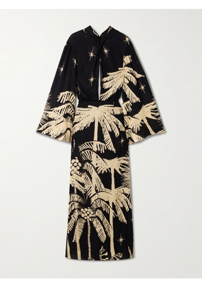 Johanna Ortiz - Primera Vez Cutout Printed Silk-georgette Maxi Dress - Black - US0,US2,US4,US6,US8,US10,US12