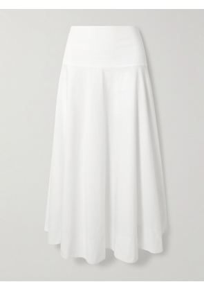 ST. AGNI - Paneled Cotton-blend Maxi Skirt - White - xx small,x small,small,medium,large,x large