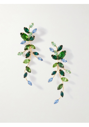 Jennifer Behr - Vivica Gold-tone Crystal Earrings - Green - One size