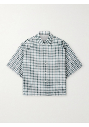 Jil Sander - Cropped Checked Silk-blend Shirt - Green - FR 34,FR 36,FR 38,FR 40,FR 42