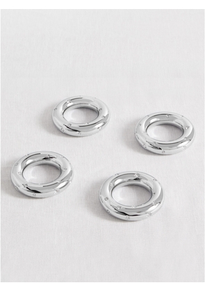 L'Objet - Set Of Four Swarovski Crystal-embellished Platinum-plated Napkin Rings - Silver - One size