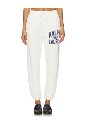 Polo Ralph Lauren Logo Fleece Drawstring Sweatpant in White. Size S. Also in L, M, XL.