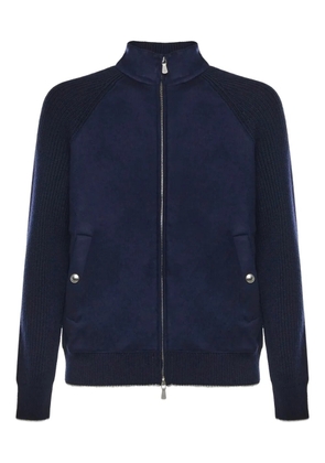 Eleventy ribbed-panels zip jacket - Blue