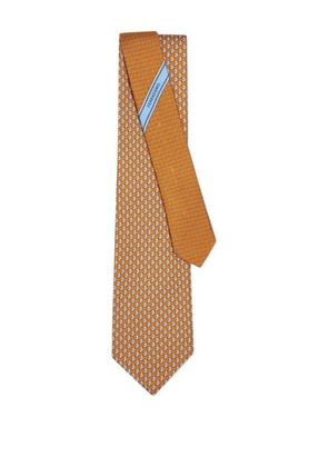 Ferragamo gancini-horse-print tie - Orange