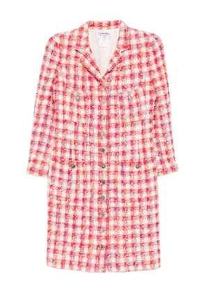 CHANEL Pre-Owned 1996 single-breasted tweed coat - Red