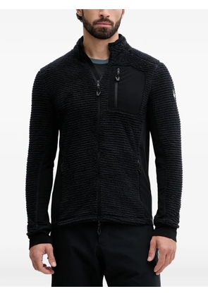 Ea7 Emporio Armani Bear Fleece zip-up textured knitwear - Black