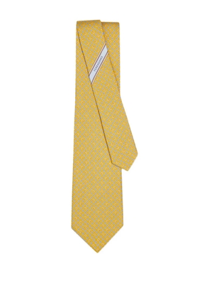 Ferragamo flower-print silk tie - Yellow