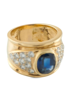 LB Exclusive 18K yellow gold diamond and sapphire ring
