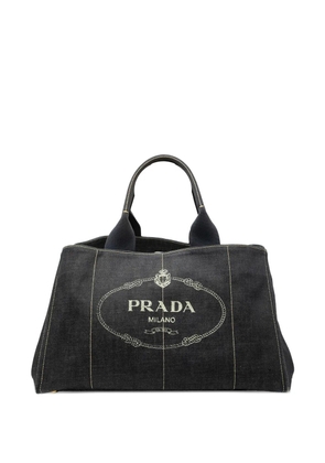 Prada Pre-Owned 2013-2025 Large Denim Canapa Logo satchel - Black