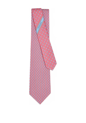 Ferragamo penguin-print silk tie - Pink