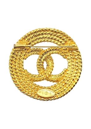 CHANEL Pre-Owned 1989 interlocking CC logo brooch - Gold