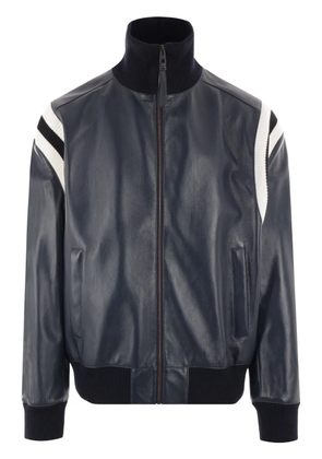 LOEWE panelled leather jacket - Blue