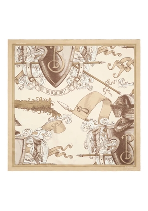 Burberry Etched Knight printed silk scarf - Neutrals