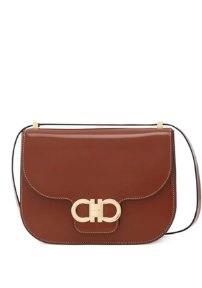 Ferragamo gancini flap crossbody bag - Brown