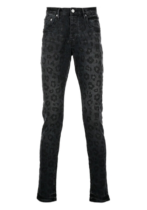 Purple Brand Monogram Leopard Print Jeans 'Black'