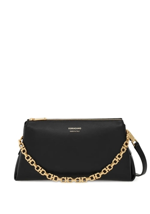 Ferragamo embossed logo chain strap mini bag - Black