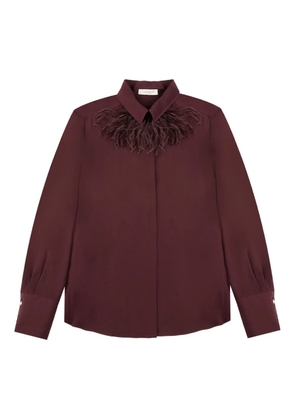 Glanshirt feather-detailed shirt - Red