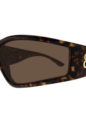 Balenciaga Eyewear rectangle logo-detail sunglasses - Brown