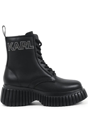Karl Lagerfeld logo-embellished combat boots - Black