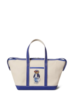 Polo Ralph Lauren embroidered-patch canvas tote bag - Neutrals