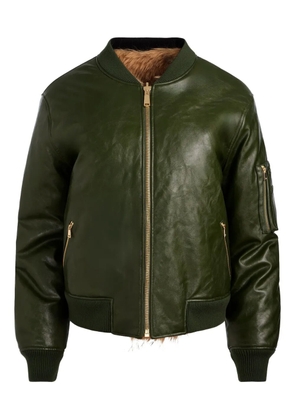 alice + olivia Becky reversible faux-fur bomber jacket - Green