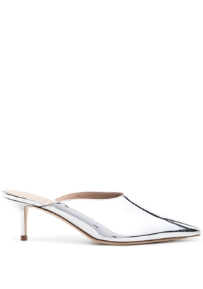 Scarosso Laura 60mm patent mules - Silver