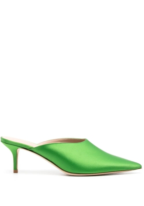 Scarosso Laura 60mm satin mules - Green