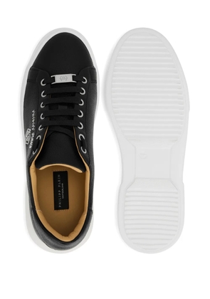 Philipp Plein hexagon-logo leather sneakers - Black