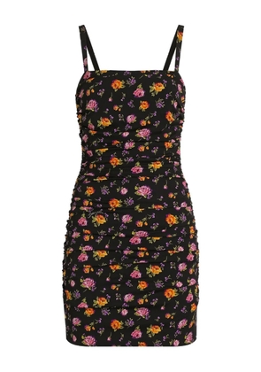 Dolce & Gabbana floral ruched mini dress - Black