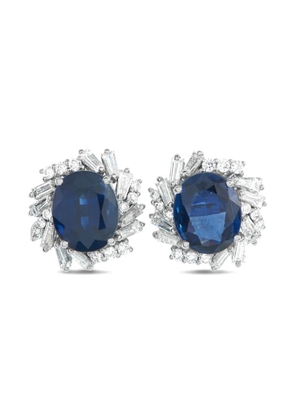 LB Exclusive platinum diamond and sapphire earrings - Silver