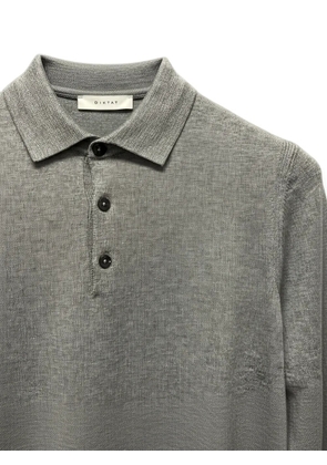 DIKTAT buttoned long-sleeve polo shirt - Grey