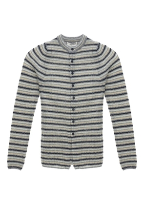 Auralee striped long-sleeve cardigan - Grey