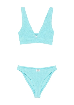 Hunza G Carla textured-finish bikini set - Blue