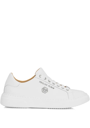 Philipp Plein hexagon-logo leather sneakers - White