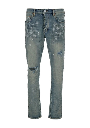 Purple Brand paint-print distressed jeans - Blue