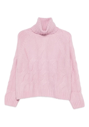 Allude cable-knit roll-neck sweater - Pink