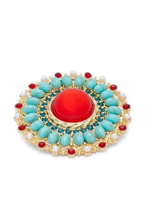 HZMER JEWELLERY stone-embellished starbust brooch - Gold