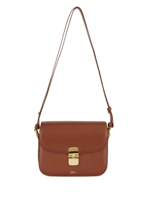 A.P.C. small Grace leather cross body bag - Brown