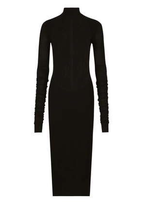 Dolce & Gabbana lace-panel midi dress - Black