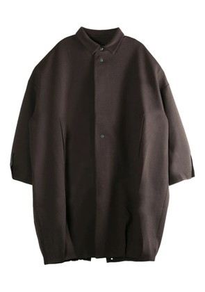 Omar Afridi button textured coat - Brown
