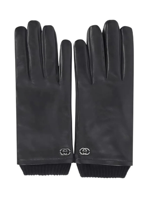 Gucci GG-plaque gloves - Black