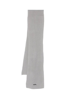 Karl Lagerfeld logo-embroidered scarf - Grey