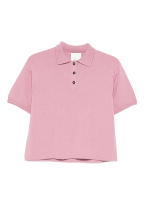 Allude buttoned polo top - Pink