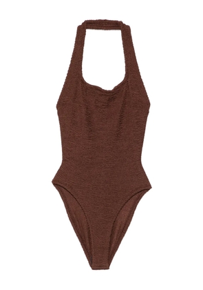 Hunza G Sandy halterneck swimsuit - Brown