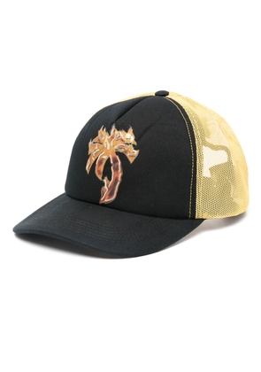 Palm Angels Burning Palm-print mesh cap - Black