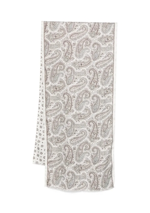 Dell'oglio paisley-patterned silk scarf - Grey